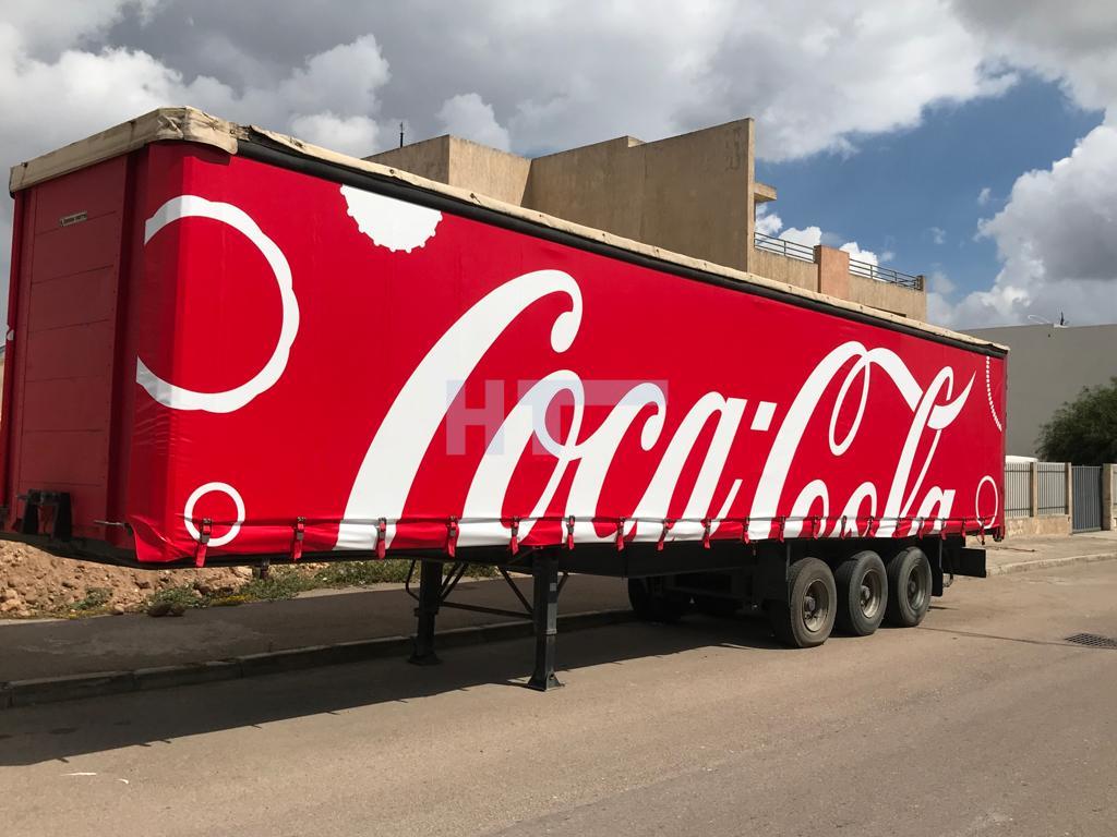 habillager publicitaire de camion a remorque